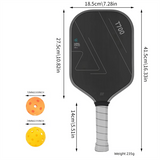 Grey‑Black T700 Carbon Fiber Pickleball Paddle Set, 16mm Textured Matte Surface, Complete Kit with Oxford Carry Bag & Pickleball Balls