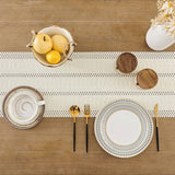 Table Runner, Boho‑Style Woven Table Runner with Knotted Tassels, Farmhouse Home Table Decor, White, 30 × 240 cm In Australia - Darrahopens