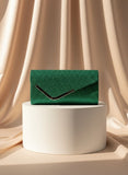 Women Fashion Wedding Evening Clutch Bag, V‑Shaped Metal Trim Versatile Chain Formal Party Handbag for Prom Banquet, Green In Australia - Darrahopens