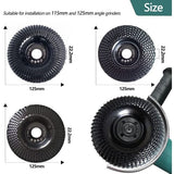 125mm Wood Carving Disc Set of 3, Angle Grinder Wheels for Wood Shaping, Grinding & Cutting, 7/8‑Inch Arbor Bore