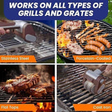 Cordless Brushless Electric Grill Cleaner, Rotating BBQ Grill Cleaning Brush, Brown Wireless Grill Scrubber for Outdoor Barbecue Grills
