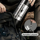 2000 ml Outdoor 316 Stainless Steel Vacuum Flask, Large‑Capacity Travel Insulated Water Bottle with Tea Infuser, All‑Steel Thermos for Hiking & Camping, Black