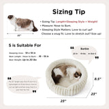 Cat Bed, Washable Round Cute Cat Beds for Indoor Cats, Super Soft Corduroy Pet Bed for Puppy and Kitten with Anti-Slip Bottom, 23''x23''x8.5'', Sandy Beige