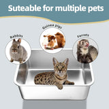 Stainless Steel Cat Litter Box - Large Metal High-Sided Pan for Cats, Pets, Non-Stick, Odor-Free, Easy to Clean, Splash-Proof, Durable (23.6" L x 15.8" W x 6" H)