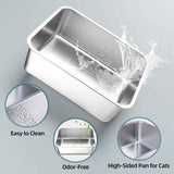 Stainless Steel Cat Litter Box - Large Metal High-Sided Pan for Cats, Pets, Non-Stick, Odor-Free, Easy to Clean, Splash-Proof, Durable (20" L x 13.8" W x 6" H)