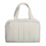 2026 New Quilted Insulated Lunch Bag, Large Capacity Handheld Meal Tote, Portable Thermal Cooler Bento Box Carrier for Office Workers & Students（white）