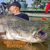 Pre-Tied Catfish Rig System, 23 Inch 55LB Santee Cooper Catfish Float Rig with Adjustable EVA Slip Float and High Carbon Circle Hooks 5/0 6/0 8/0, Ready-to-Fish for River and Bank Fishing(Cigar Float-5/0Hook * 6PCS)