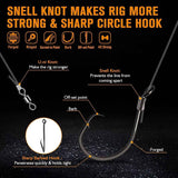 Pre-Tied Catfish Rig System, 23 Inch 55LB Santee Cooper Catfish Float Rig with Adjustable EVA Slip Float and High Carbon Circle Hooks 5/0 6/0 8/0, Ready-to-Fish for River and Bank Fishing(Cigar Float-8/0Hook * 6PCS)