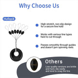 240 Pieces Middle-Sized Fishing Rubber Bobber Beads Stoppers 6 in 1 Black Float Sinker Stops(S)