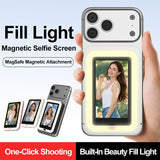 Blue New Phone Selfie Screen Mirroring Display with Built-in Fill Light, Touch Screen Selfie Monitor for Mobile Phone