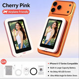 Pink New Phone Selfie Screen Mirroring Display with Built-in Fill Light, Touch Screen Selfie Monitor for Mobile Phone