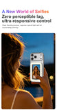 Pink New Phone Selfie Screen Mirroring Display with Built-in Fill Light, Touch Screen Selfie Monitor for Mobile Phone