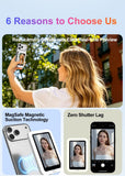 Pink New Phone Selfie Screen Mirroring Display with Built-in Fill Light, Touch Screen Selfie Monitor for Mobile Phone