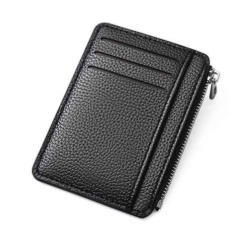 7 Slots + Zipper Compartment Top Grain Leather Card Wallet | Hidden Large Capacity ID License Cash Coin Purse for Aussie Everyday Use