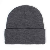 Hat - Knitted hat - Winter hat - Warm hat - Hat with satin lining - warm winter hat - knitted winter hat with fold-over brim - silk lining - soft knitted hat - warm and comfortable - for men and women - grey