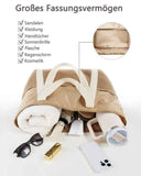 Waterproof Beach Bag for Women with Zipper Sand-Resistant Design Shoulder Strap, Perfect for Beach and Travel, Brown