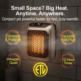 Plug-in Wall Mount PTC Ceramic Space Heater with Remote Control & LED Digital Display, 400W/800W Adjustable Thermostat Portable Electric Heater with Overheat & Tip-Over Protection for Bedroom Bathroom Office Indoor Use, AU 240V Plug