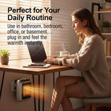 Plug-in Wall Mount PTC Ceramic Space Heater with Remote Control & LED Digital Display, 400W/800W Adjustable Thermostat Portable Electric Heater with Overheat & Tip-Over Protection for Bedroom Bathroom Office Indoor Use, AU 240V Plug