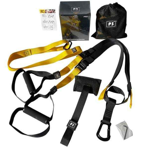 PRO Suspension Trainer Straps, Commercial Grade Adjustable Nylon Full Body Workout System with Door Anchor & Carry Bag, Portable Home Gym Fitness Kit for Home, Gym & Travel Full-Body Training