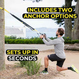 PRO Suspension Trainer Straps, Commercial Grade Adjustable Nylon Full Body Workout System with Door Anchor & Carry Bag, Portable Home Gym Fitness Kit for Home, Gym & Travel Full-Body Training