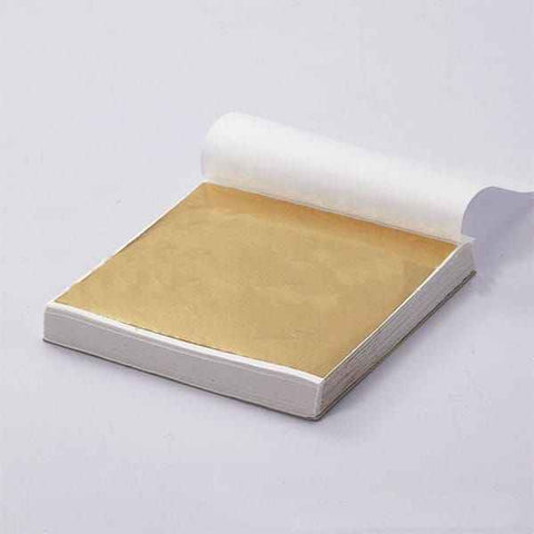 24K Champagne Gold Leaf Sheets, 100 Sheets Imitation Gold Foil Papers for Art Craft, Resin, Gilding, Furniture Repair, DIY Nail Art, Painting & Home Decoration