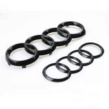 Gloss Black Audi Rings Emblem Set, Front 273mm + Rear 192mm Black Badge Replacement Kit for Audi A1 A3 A4 A5 Models