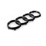 Gloss Black Audi Rings Emblem Set, Front 273mm + Rear 192mm Black Badge Replacement Kit for Audi A1 A3 A4 A5 Models