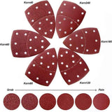 60pcs Triangle Sanding Pads for Bosch PSM 100A / PSM 160 / PSM 200 AES / PSM 18 / PDA 180, 105×152mm Hook & Loop Sandpaper Assorted Grit 40/60/80/100/120/180 for Multi-Sander