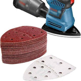 60pcs Triangle Sanding Pads for Bosch PSM 100A / PSM 160 / PSM 200 AES / PSM 18 / PDA 180, 105×152mm Hook & Loop Sandpaper Assorted Grit 40/60/80/100/120/180 for Multi-Sander