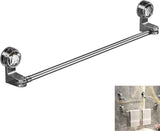 Adjustable 30-60cm Telescopic Suction Towel Rail, No Drill Rotatable Wall Mount Towel Bar, Stainless Steel Bathroom Kitchen Corner Towel Rack