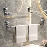 Adjustable 30-60cm Telescopic Suction Towel Rail, No Drill Rotatable Wall Mount Towel Bar, Stainless Steel Bathroom Kitchen Corner Towel Rack