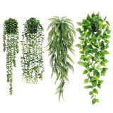 4 Pack Realistic Artificial Trailing Hanging Plants – Silver Dollar Eucalyptus, String of Pearls Succulent, Lush Boston Fern & Heart Leaf Pothos, Wall Mount Faux Greenery for Australian Coastal & Boho Home Styling In Australia - Darrahopens