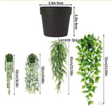 4 Pack Realistic Artificial Trailing Hanging Plants – Silver Dollar Eucalyptus, String of Pearls Succulent, Lush Boston Fern & Heart Leaf Pothos, Wall Mount Faux Greenery for Australian Coastal & Boho Home Styling In Australia - Darrahopens