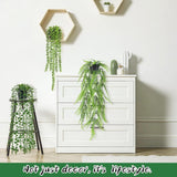 Set of 4 Artificial Hanging Trailing Plants, Fake Eucalyptus, String of Pearls, Boston Fern & Heart Leaf Pothos Vines, Low Maintenance Faux Potted Greenery for Indoor Balcony Wall Home Decor