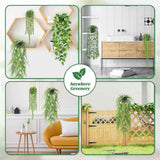1 Pack Artificial Pea Leaf Hanging Plant with Black Pot, Fake Trailing Pea Pod Vine, Low Maintenance Faux Greenery for Indoor Wall Balcony Home Decor In Australia - Darrahopens