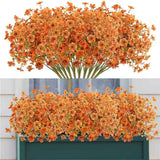 10PCS Artificial Autumn Orange Floral Stems with Eucalyptus & Violet Daisy, Full Faux Fall Bouquet Picks for Australian Farmhouse Harvest Decor In Australia - Darrahopens