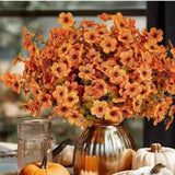 10PCS Artificial Autumn Orange Floral Stems with Eucalyptus & Violet Daisy, Full Faux Fall Bouquet Picks for Australian Farmhouse Harvest Decor In Australia - Darrahopens