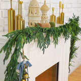 270cm Extra Long Lifelike Real Touch Norfolk Pine Swag Garland, Dense Full Soft Rubber Cypress Pine Vine, Large Neutral Green Christmas Mantel Greenery for Australian Farmhouse Holiday Styling In Australia - Darrahopens