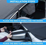 600D Oxford Car Windshield Cover, All Season Windshield Sun Shade & Snow Frost Protector, Waterproof Dustproof Heat Insulation Front Screen Cover with Storage Bag for Sedan SUV In Australia - Darrahopens