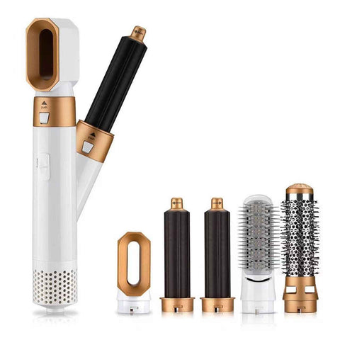5 in 1 Hot Air Brush Hair Styler Set, Multi Interchangeable Attachments Hair Dryer Brush, Straightener Curler Volumizer Comb, Ionic Blow Dryer Styling Tool for All Hair Types（White）） In Australia - Darrahopens