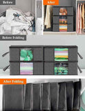 6 Pack 35L Clothes Storage Bags, Foldable Under Bed Storage Boxes with Clear Window, Reinforced Handles Quilt Blanket Organiser Containers for Wardrobe Closet Bedroom Storage