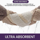 Soft Absorbent Bath Mat Non‑Slip Bathroom Rug Machine Washable 40x60cm Beige Striped