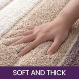 Soft Absorbent Bath Mat Non‑Slip Bathroom Rug Machine Washable 40x60cm Beige Striped