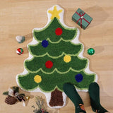 Christmas Tree Shaped Faux Cashmere Bath Rug, Festive Non‑Slip Home Floor Mat for Living Room In Australia - Darrahopens