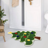 Christmas Tree Shaped Faux Cashmere Bath Rug, Festive Non‑Slip Home Floor Mat for Living Room In Australia - Darrahopens