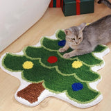 Christmas Tree Shaped Faux Cashmere Bath Rug, Festive Non‑Slip Home Floor Mat for Living Room In Australia - Darrahopens