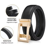 Unisex Double‑Sided Leather Ratchet Belt, Hole‑Free Adjustable Alloy Buckle for Men & Women(Brown） In Australia - Darrahopens