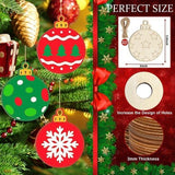 40Pcs DIY Wooden Christmas Ornaments, Unfinished Wood Baubles for Xmas Tree Party Decorations, Christmas Gift In Australia - Darrahopens
