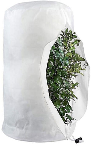 Reusable Plant Frost Protection Bag with Drawstring, Winter Garden Plant Cover, White, L‑Size 120x180cm