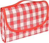 Waterproof Picnic Mat with Carry Handle, 100x150cm, Pink Gingham for Camping Beach Park Outdoor Activities In Australia - Darrahopens